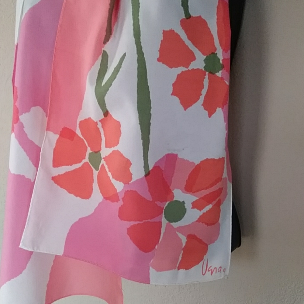 Vtg Vera Long Floral Scarf
